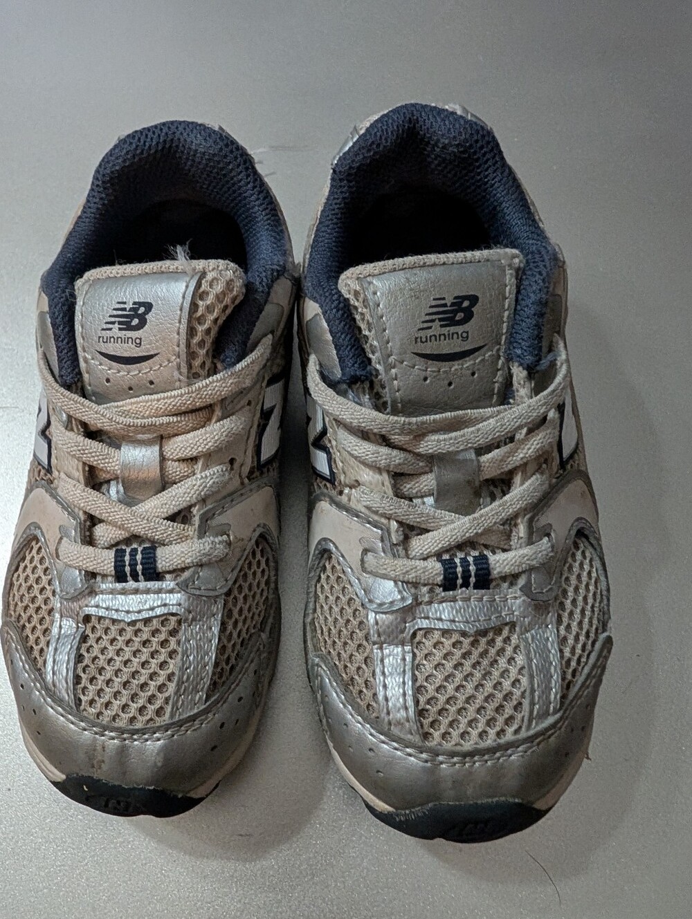 New Balance Kids Silver and Tan Running Sneakers
